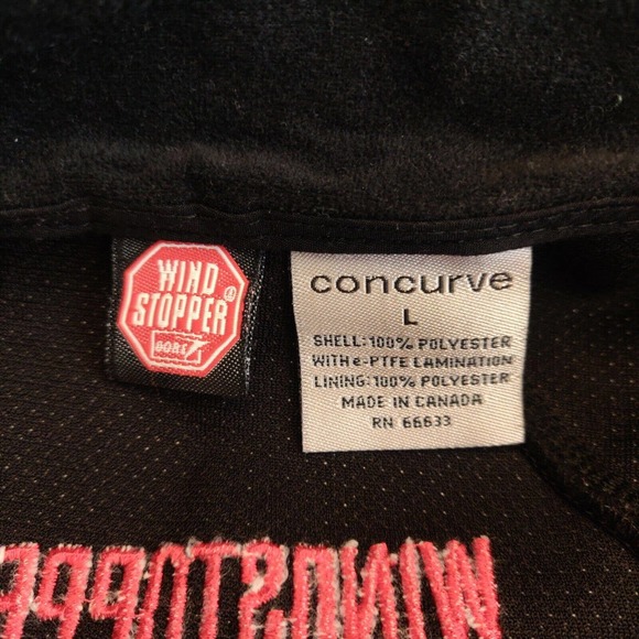 Concurve Men's Fleece Jacket Size L Full Zip Black Collared Zippered Pockets - Picture 5 of 5